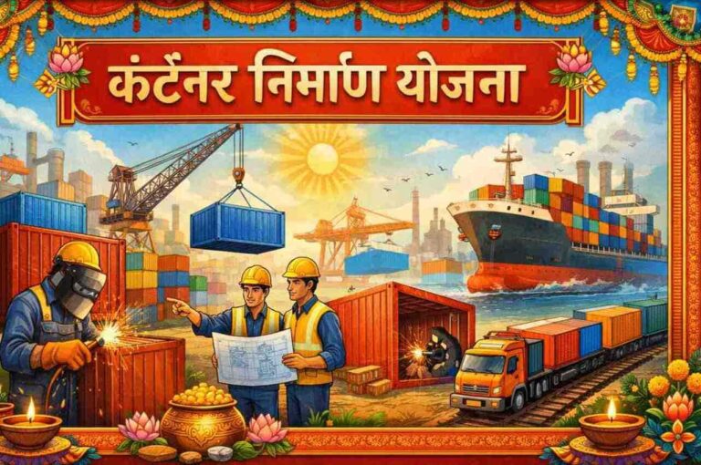 कंटेनर निर्माण योजना (Container Manufacturing Scheme): भारत में ही शिपिंग कंटेनर बनाने के लिए ₹10,000 करोड़ का नया फंड